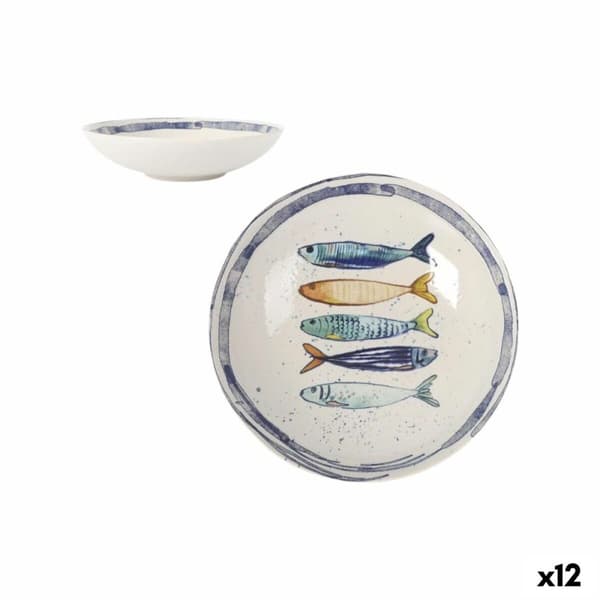 Dyb tallerken La Mediterránea Peixe Ø 21 cm (12 enheder)
