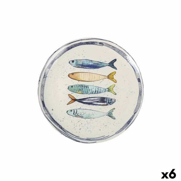 Flad Plade La Mediterránea Peixe Ø 26 cm (6 enheder)