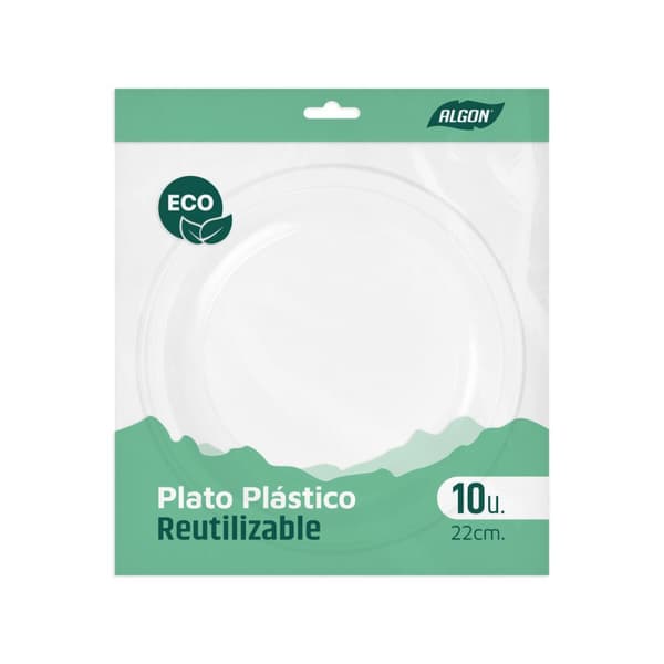 Tallriksset Algon Plast 22 cm 22 x 22 x 1,5 cm 10 Delar (18 antal)