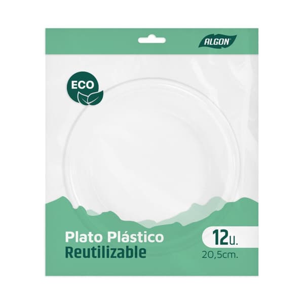 Tallriksset Algon Plast 20,5 cm 20,5 x 3 cm 12 Delar (18 antal)