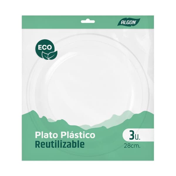 Tallriksset Algon Plast 28 cm 3 Delar (24 antal)