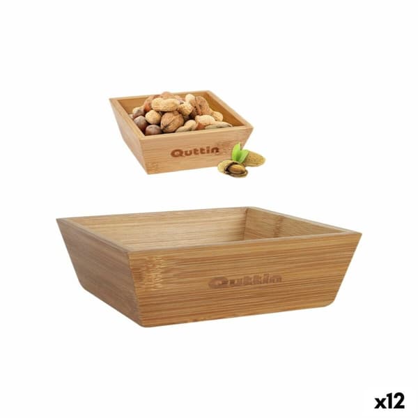 Snackskål Quttin Bambus 16 x 16 x 5 cm (12 enheder)