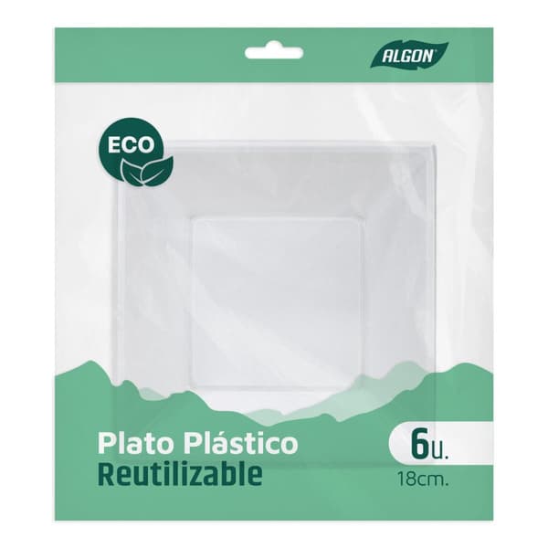 plade Algon Plastik 18 cm 6 Dele (24 enheder)