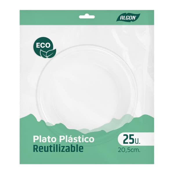 Tallriksset Algon Plast 20,5 cm 25 Delar (12 antal)