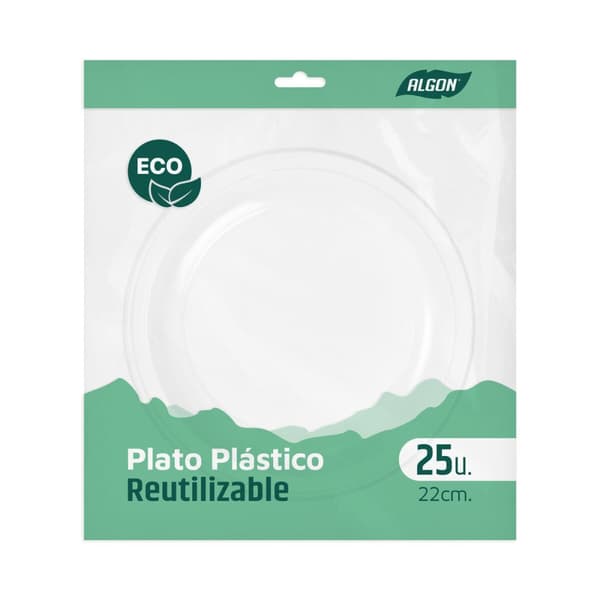 plade Algon Plastik 22 cm 25 Dele (12 enheder)