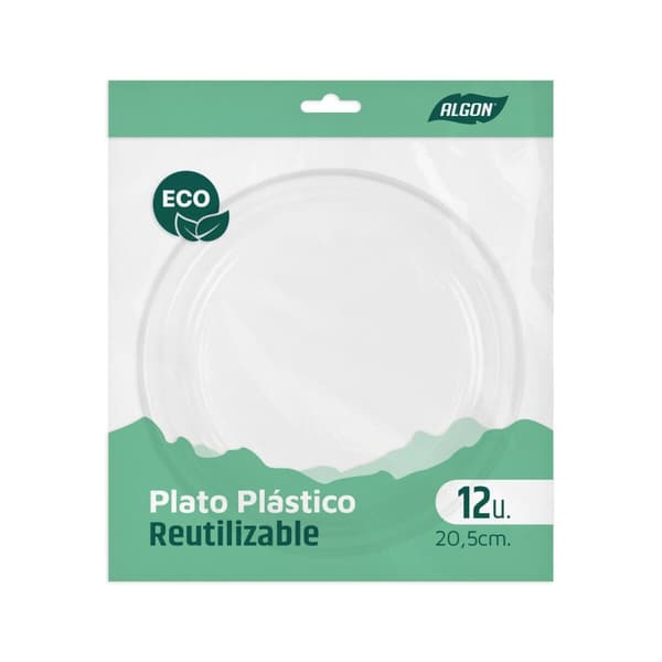 plade Algon Plastik 20,5 cm 20,5 x 2 cm 12 Dele (24 enheder)