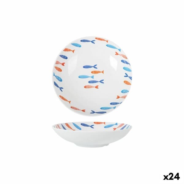 Djup tallrik La Mediterránea Fiskar 21 x 5,3 cm (24 antal)