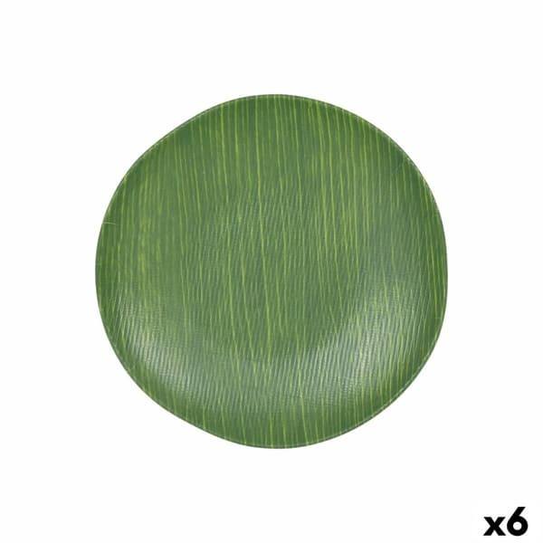Flad Plade Grøn Ø 26 cm (6 enheder)