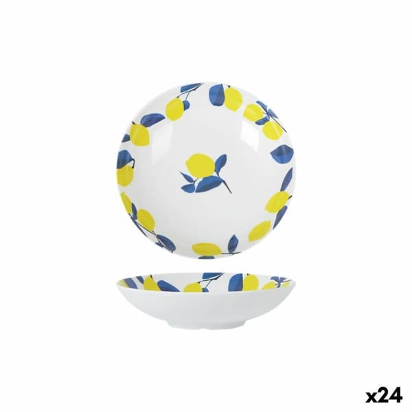 Dyb tallerken La Mediterránea Citron 21 x 5,3 cm (24 enheder)