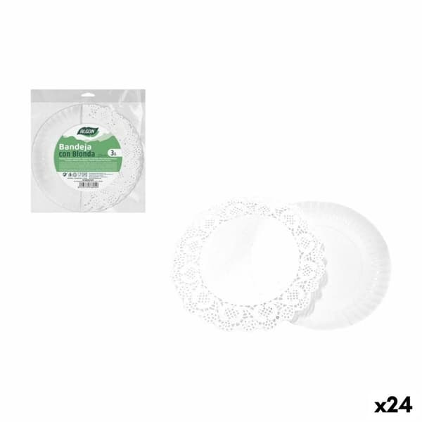 Madbakke-sæt Algon Cirkulær 20 cm 3 Dele (24 enheder)
