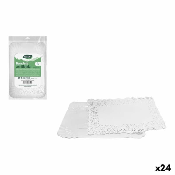 Set med matbrickor Algon Rektangulär 18 x 26 cm 3 Delar (24 antal)