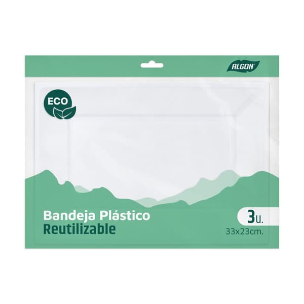 Tallriksset Algon Plast Rektangulär 33 x 23 cm 3 Delar (24 antal)
