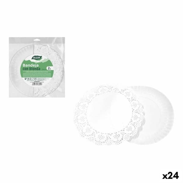 Madbakke-sæt Algon Cirkulær 25 cm 2 Dele (24 enheder)