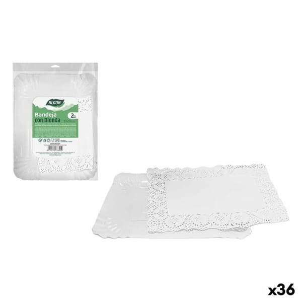 Madbakke-sæt Algon Rektangulær 22 x 28 cm 2 Dele (36 Enheder)