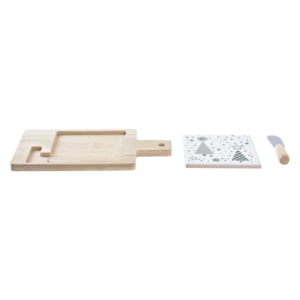 Forrettsett DKD Home Decor Hvit Grønn Bambus Steintøy (21,5 x 11,8 x 1,5 cm)