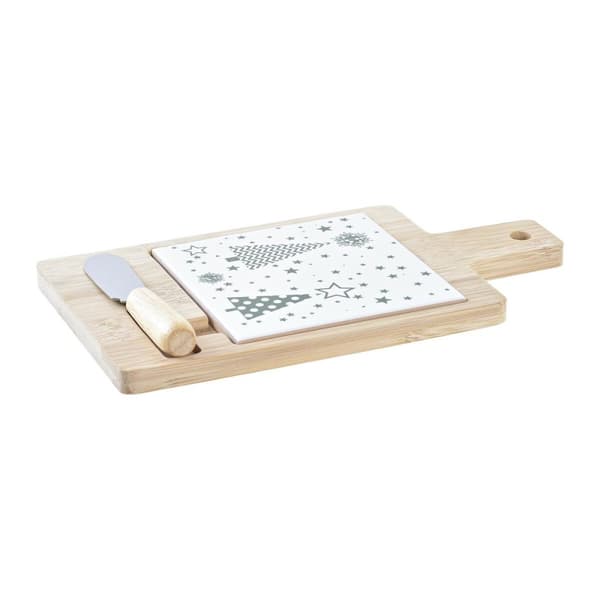 Forrettsett DKD Home Decor Hvit Grønn Bambus Steintøy (21,5 x 11,8 x 1,5 cm)