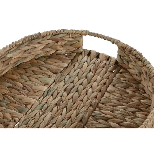 Uppsättning med Brickor Home ESPRIT Naturell Tropiskt 40 x 40 x 9 cm (2 antal)