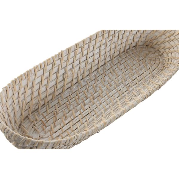 Uppsättning med Brickor Home ESPRIT Vit Naturell 44 x 18 x 7 cm