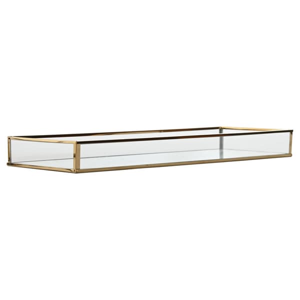 Uppsättning med Brickor Home ESPRIT Vit Gyllene Modern 42 x 15 x 4 cm (2 antal)