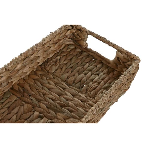 Uppsättning med Brickor Home ESPRIT Naturell Tropiskt 40 x 26 x 9 cm (2 antal)