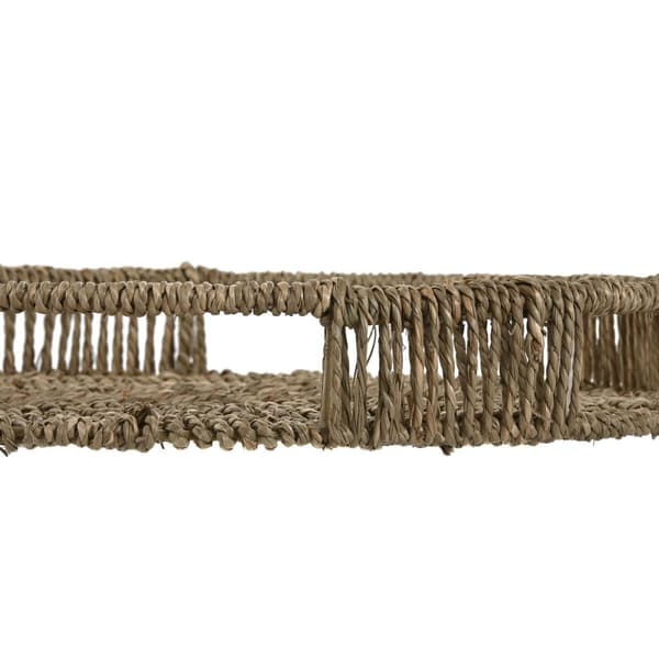 Uppsättning med Brickor Home ESPRIT Naturell Tropiskt 45 x 45 x 7 cm (3 antal)