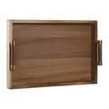 Miniatyrbillede 3 af 3: Snack bakke Home ESPRIT Gylden Natur Metal Akacie 39 x 26,5 x 8 cm