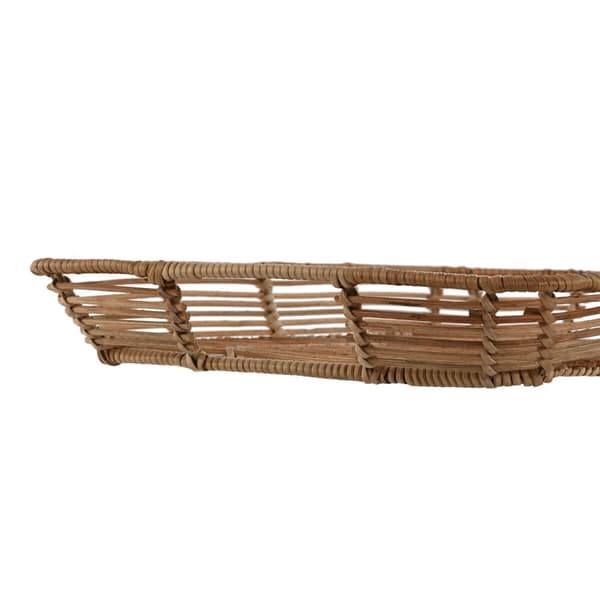 Uppsättning med Brickor Home ESPRIT Naturell Tropiskt 44 x 32 x 6 cm (3 antal)