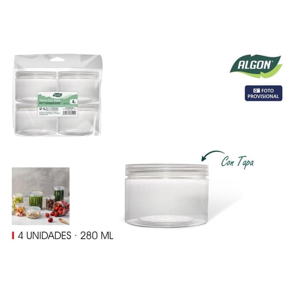 Burk Algon 280 ml 8,5 x 6,5 cm (4 Delar) (12 antal)