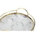 Pikkukuva 2 / 3: Tarjotinsetti Home ESPRIT Valkoinen Kullattu Metalli Kristalli 30 x 30 x 6 cm (2 osaa)