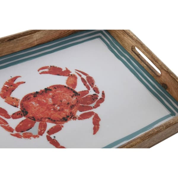 Tarjotinsetti Home ESPRIT Monivärinen Mangopuu 43,5 x 27 x 5,5 cm (2 osaa)