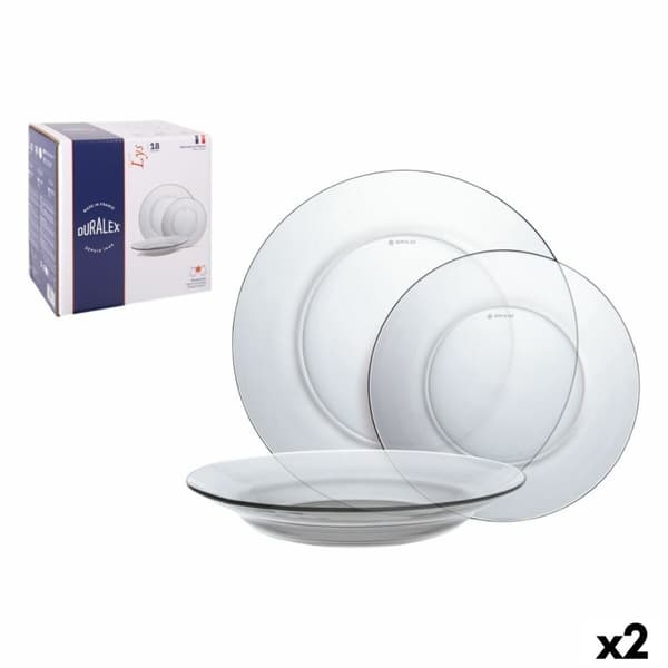 Matservis Duralex Lys Transparent 18 Delar (2 antal)