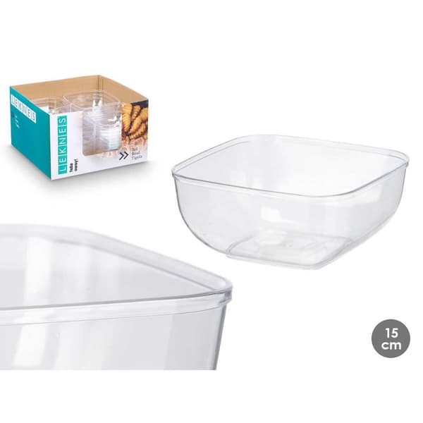 Skålset Leknes CK80688 Transparent Plast 800 ml 15,3 x 7 x 15,3 cm (24 antal)