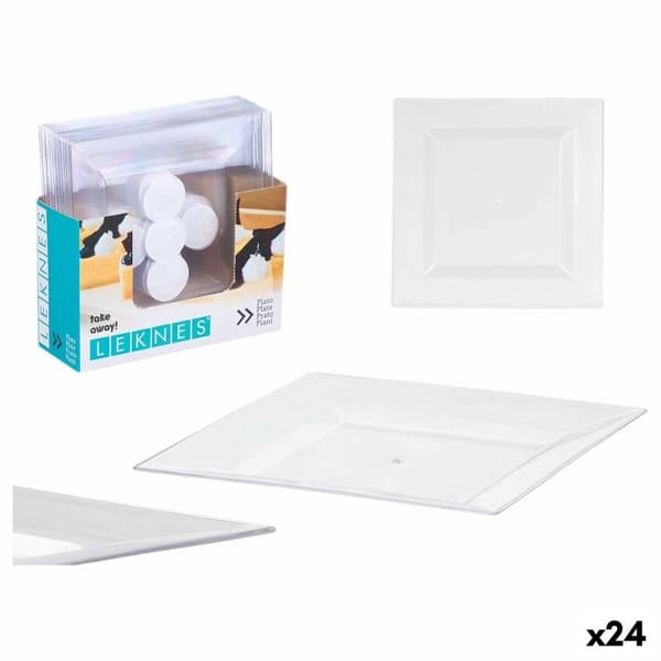 Tallriksset Leknes CK80668-2-T Transparent Plast 20,3 x 1,5 x 20,3 cm (24 antal)