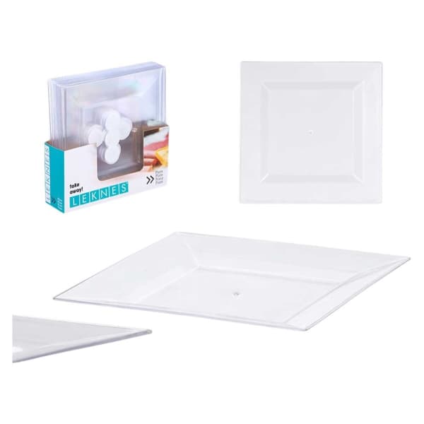 Tallriksset Leknes CK80668-1-T Transparent polystyren Plast 27,3 x 2,3 x 27,3 cm (24 antal)