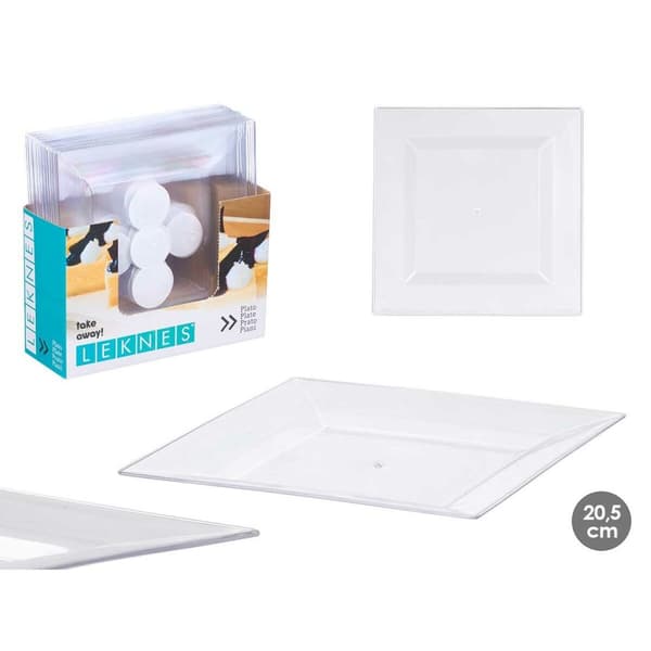 plade Leknes CK80668-2-T Gennemsigtig polystyren Plastik 20,3 x 1,5 x 20,3 cm (24 enheder)