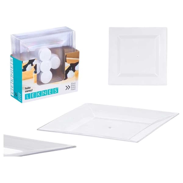 plade Leknes CK80668-2-T Gennemsigtig polystyren Plastik 20,3 x 1,5 x 20,3 cm (24 enheder)