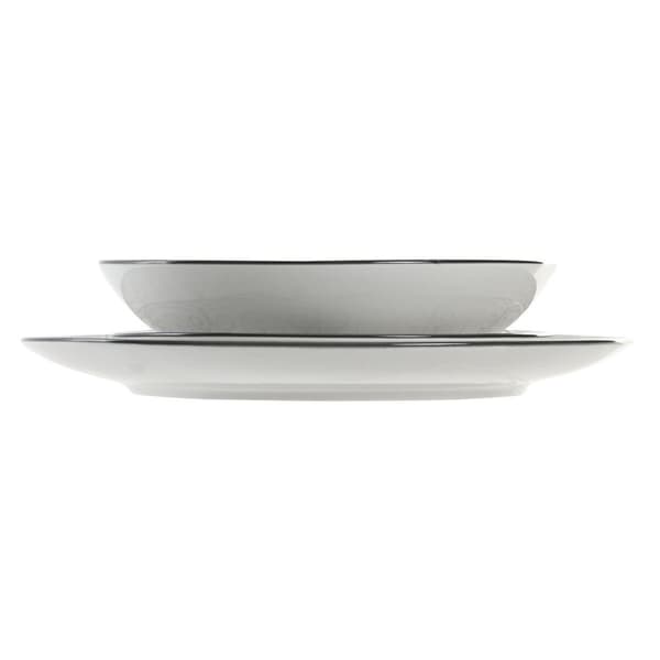 Spisestel Home ESPRIT Lysegrå Porcelæn Scandi 18 Dele