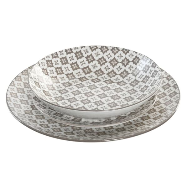 Matservis Home ESPRIT Beige Porslin Modern 18 Delar