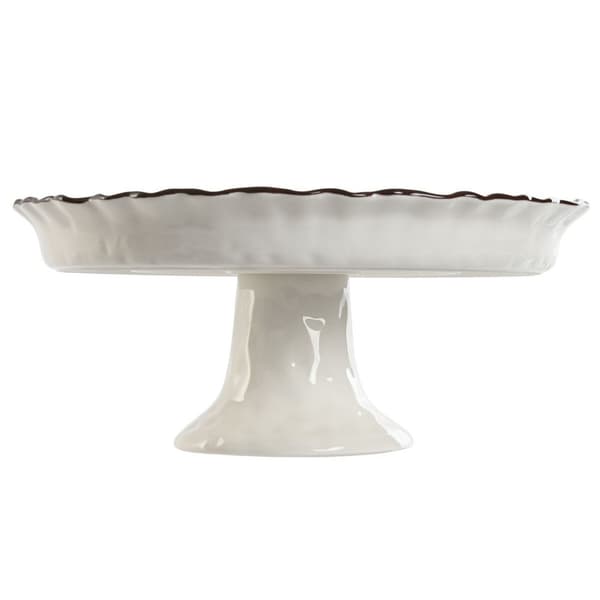 Platt skål Home ESPRIT Vit Brun Porslin 26 x 26 x 11 cm