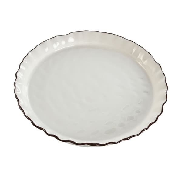 Platt skål Home ESPRIT Vit Brun Porslin 26 x 26 x 11 cm