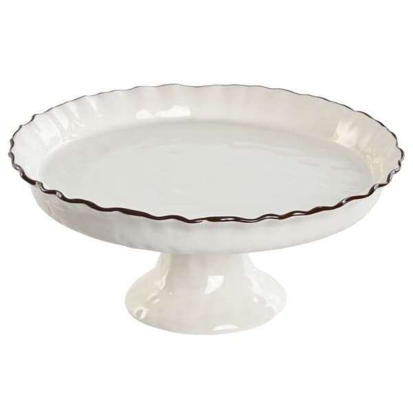 Platt skål Home ESPRIT Vit Brun Porslin 26 x 26 x 11 cm