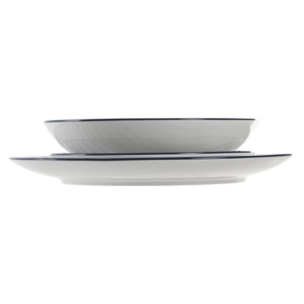 Spisestel Home ESPRIT Blå Porcelæn Striber Middelhavet 18 Dele
