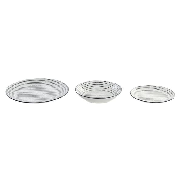 Spisestel Home ESPRIT Blå Porcelæn Striber Middelhavet 18 Dele
