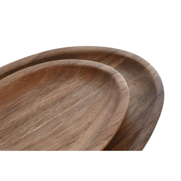 Platesett Home ESPRIT Naturell Akasia 26 x 18 x 1,6 cm