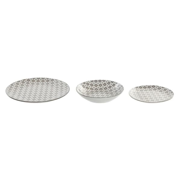Ruokailuvälineet Home ESPRIT Beige Posliini Moderni 18 Kappaletta