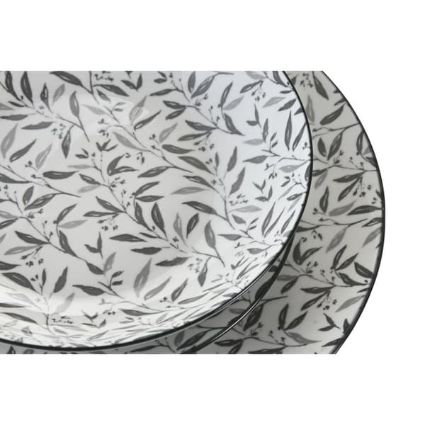 Spisestel Home ESPRIT Lysegrå Porcelæn 18 Dele