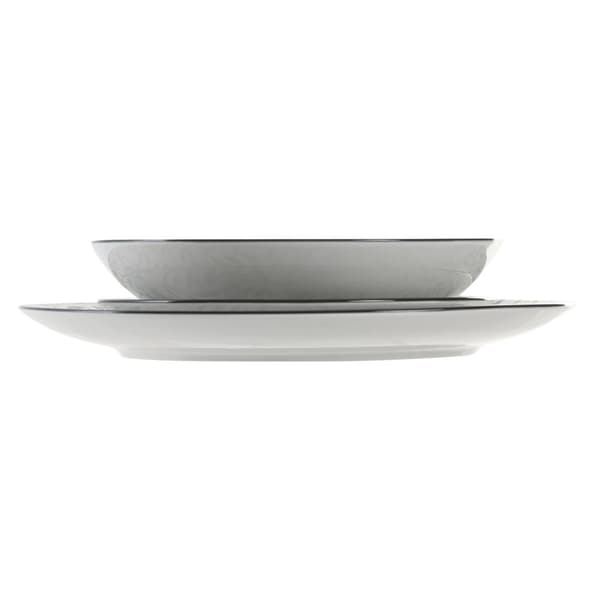 Spisestel Home ESPRIT Lysegrå Porcelæn 18 Dele