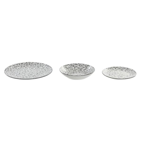 Spisestel Home ESPRIT Lysegrå Porcelæn 18 Dele