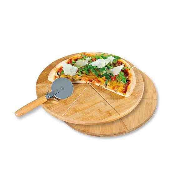 Kesper tallrik - 58465 - Bambu pizza tallrik med pizzahjul 32 cm Tjocklek 1 cm