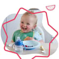 Miniatyrbild 2 av 5: BADABULLE Set med 3 halkfria och okrossbara babytallrikar, mikrovågskompatibel, 12m+